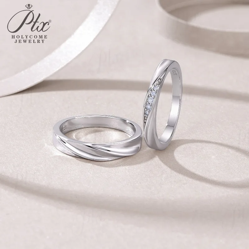 

Couple Ring Moissanite S925 Sterling Silver D Color VVS1 Round Cut GRA Certified Tarnish Resistant Office Wear Ring