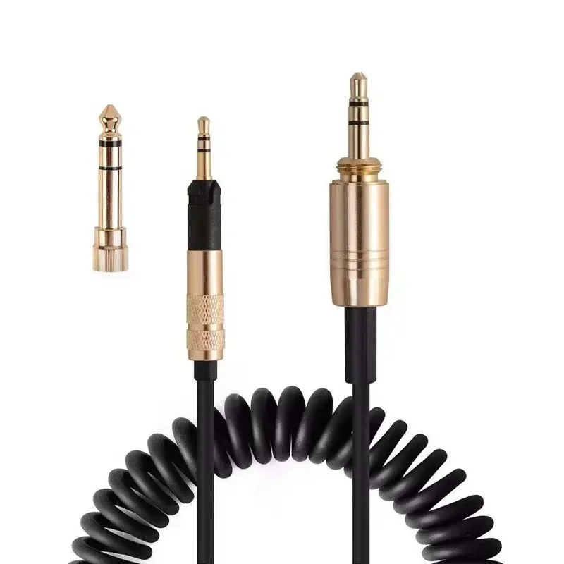 

3.5mm Extended Coiled Dj Cable for ATHM70x M50x M60X M40x Headphone Cable Universal Earphone Wire with 6.5mm Adapter