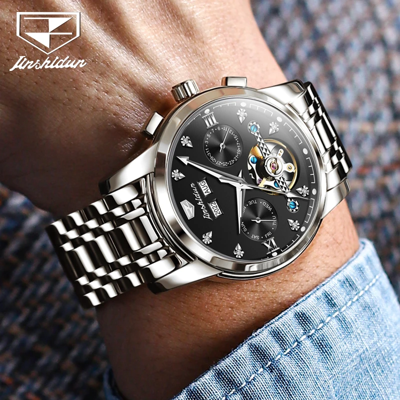 JSDUN Top Brand Multifunction Automatic Mechanical Watches for Men New Original Elegant Wrist Watch Men Casual Fashion Men Watch