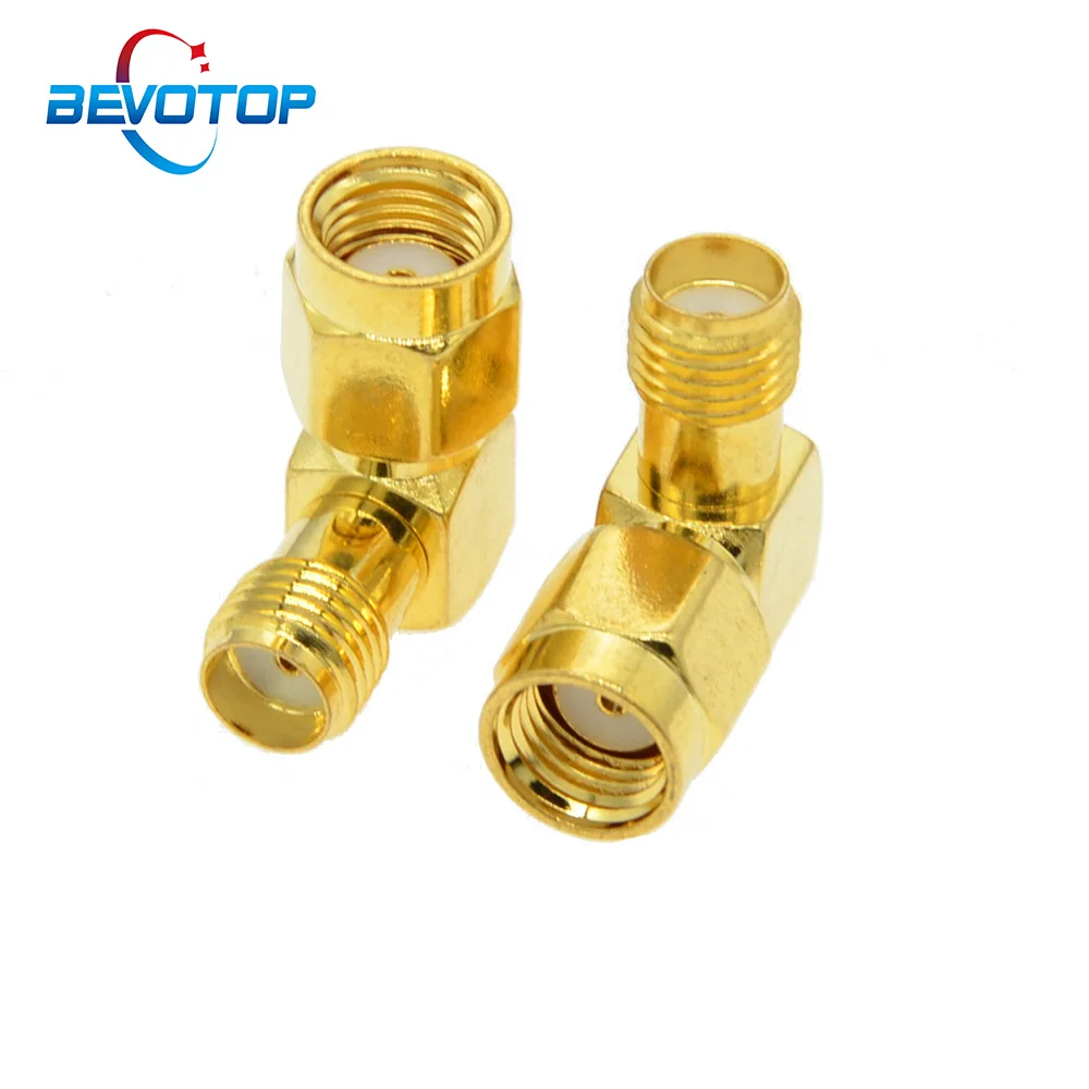 10 PCS/lot 90 Degree Right Angle RP-SMA Male to SMA Female Adapter for WIFI Antenna / FPV RF Connector