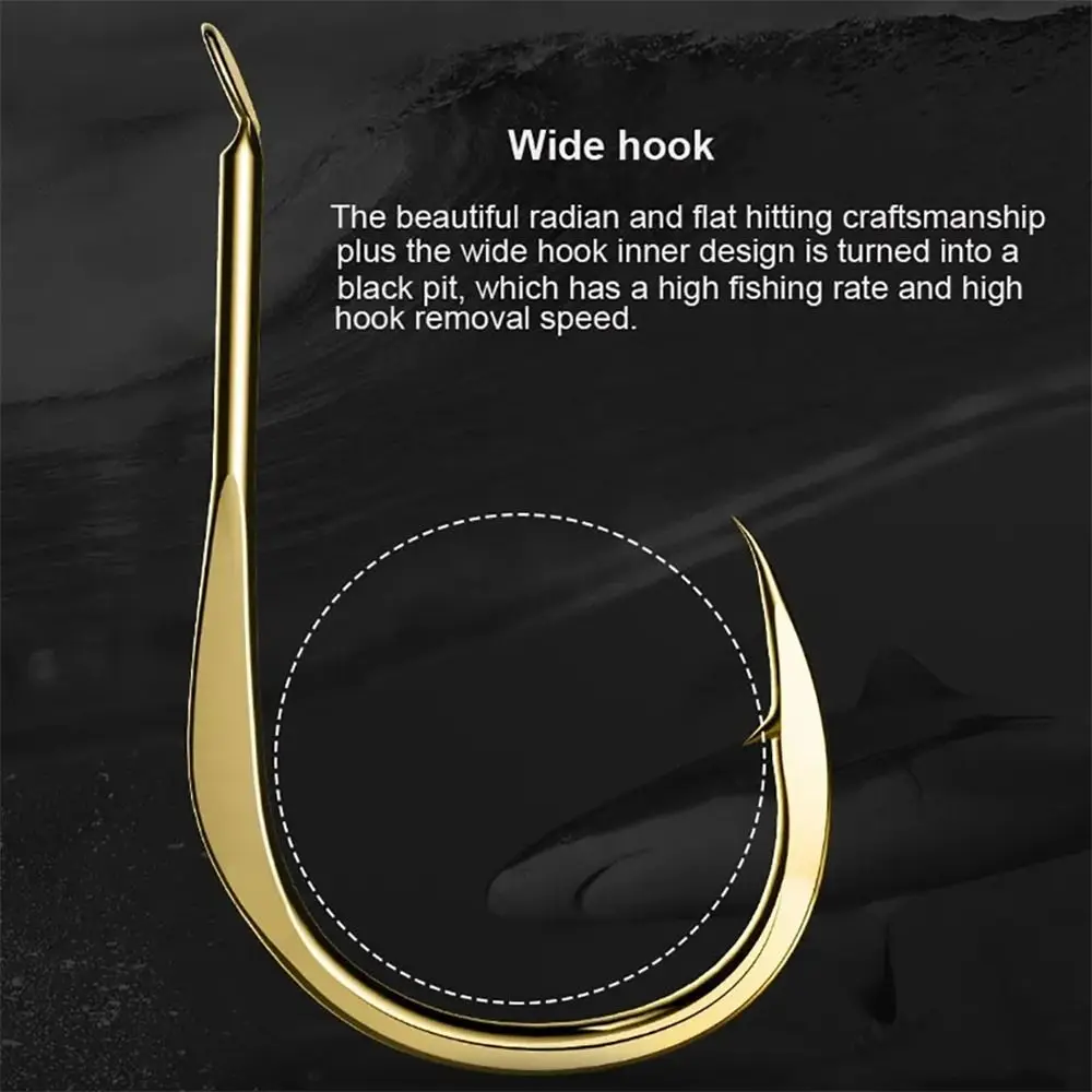 

20Pcs/Pack High Carbon Steel Golden Fishing Hooks Barbed Sharp Barbed Hook Puncture Strong Golden Gold Fish Hooks