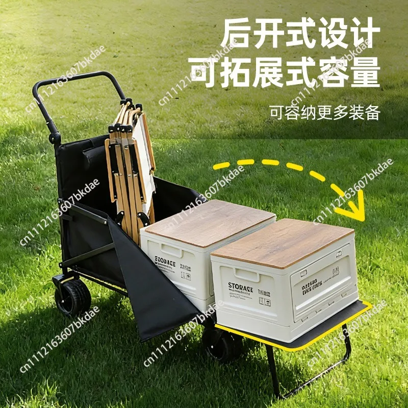Portable Stall Car Multifunctional Outdoor Hand Push Camping Special Camp Car Reclining Folding Large Pull Cart