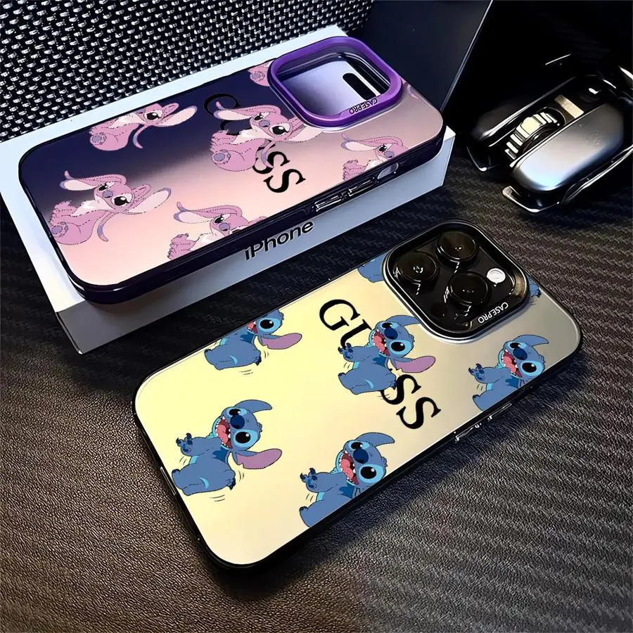 Disney Stitch Fashion Phone Case for iPhone 14 Pro X 15 16 Plus XR 12 Pro 13 XS Max 11 Pro Max 14 Plus 12 Luxury Cover