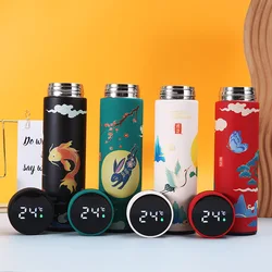 Creative National Water Bottle 304 Stainless Steel Intelligent Insulation Touch Display Vacuum Mup Beautiful Chinese Style Cup