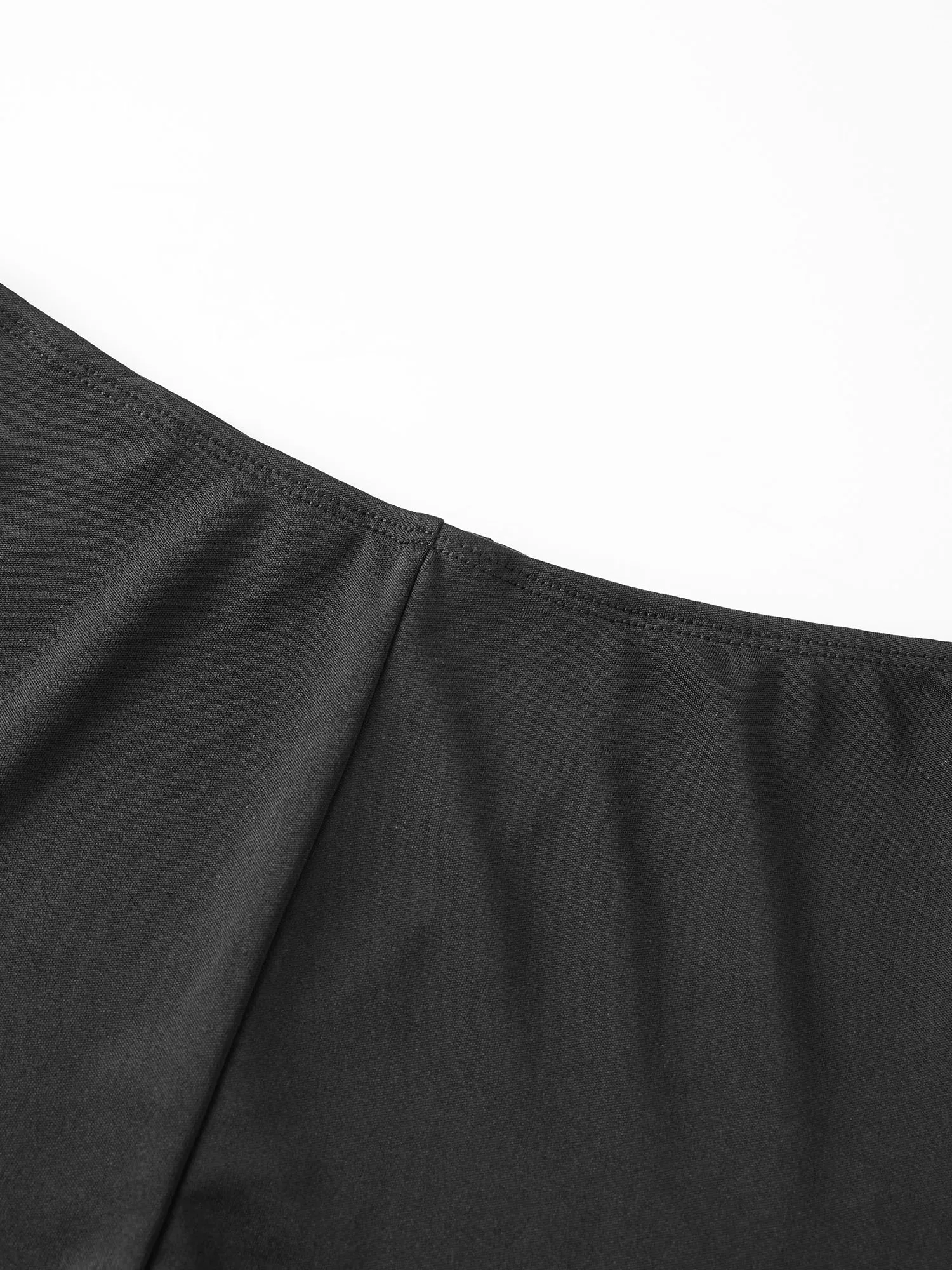 ملابس كاجوال مكونة من قطعتين للنساء، بلوزة أنيقة برقبة مربعة وأكمام طويلة وسروال قصير بخصر مطاطي بلون سادة