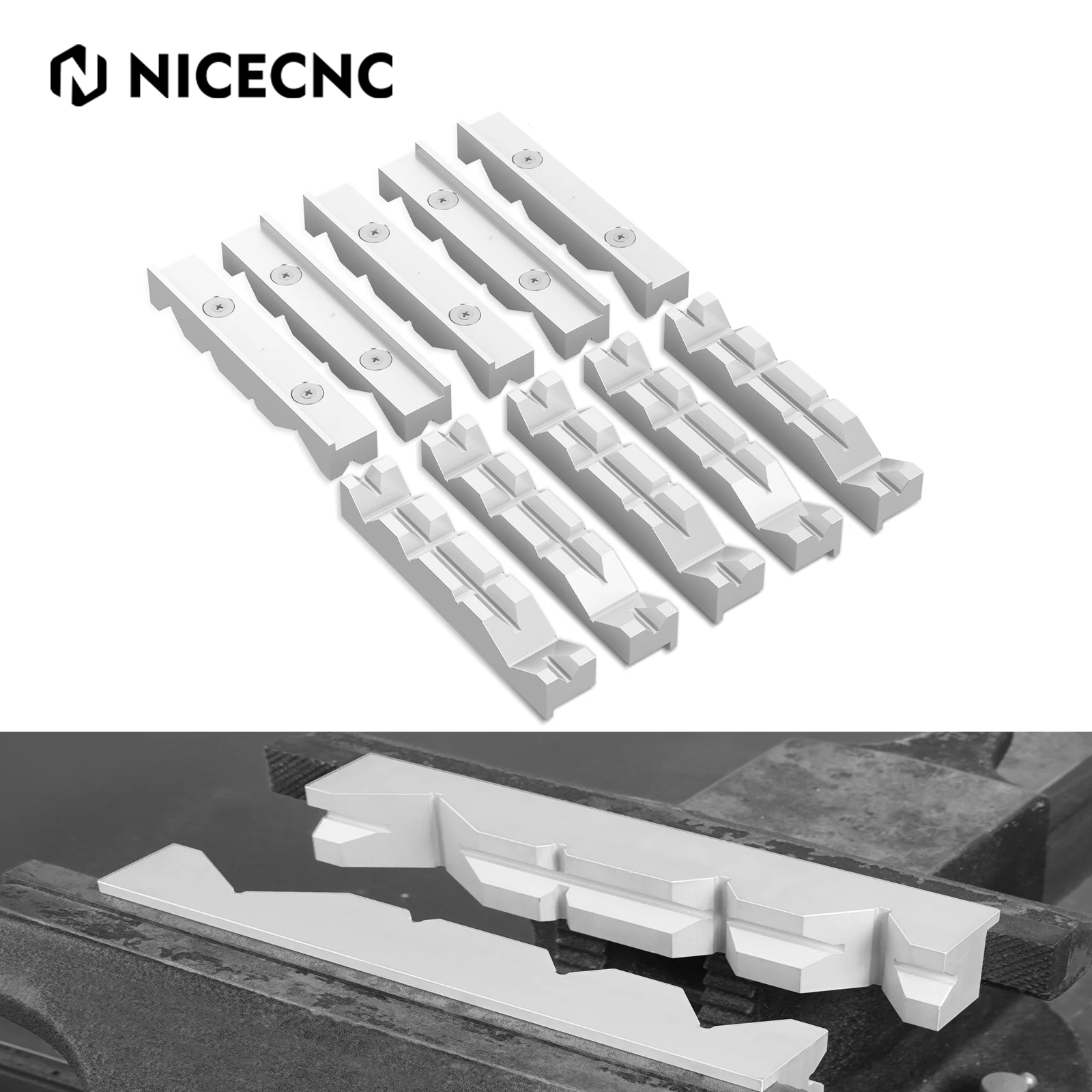 

10PCS 8" Vise Soft Jaws V-Type Jaw 0.4 0.78 1.8 1.96 IN For Vise Chick Kurt Te-co Parlec Toolex Magnum Conquest 6 IN Vises