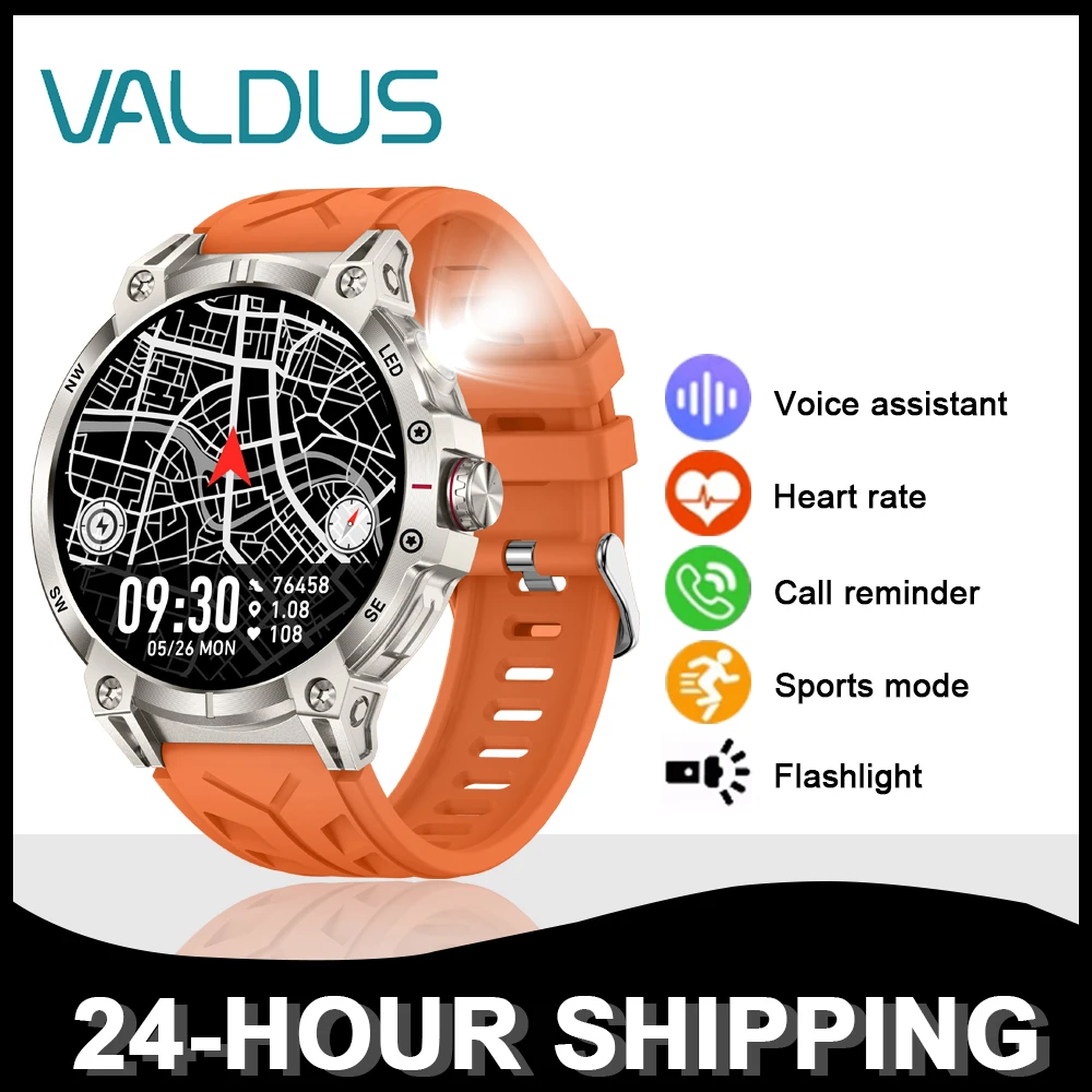 

VALDUS 2024 New VS19 Smartwatch Voice Assistant Compass Heart Rate Detection Flashlight Compatible With Android IOS Smartwatch