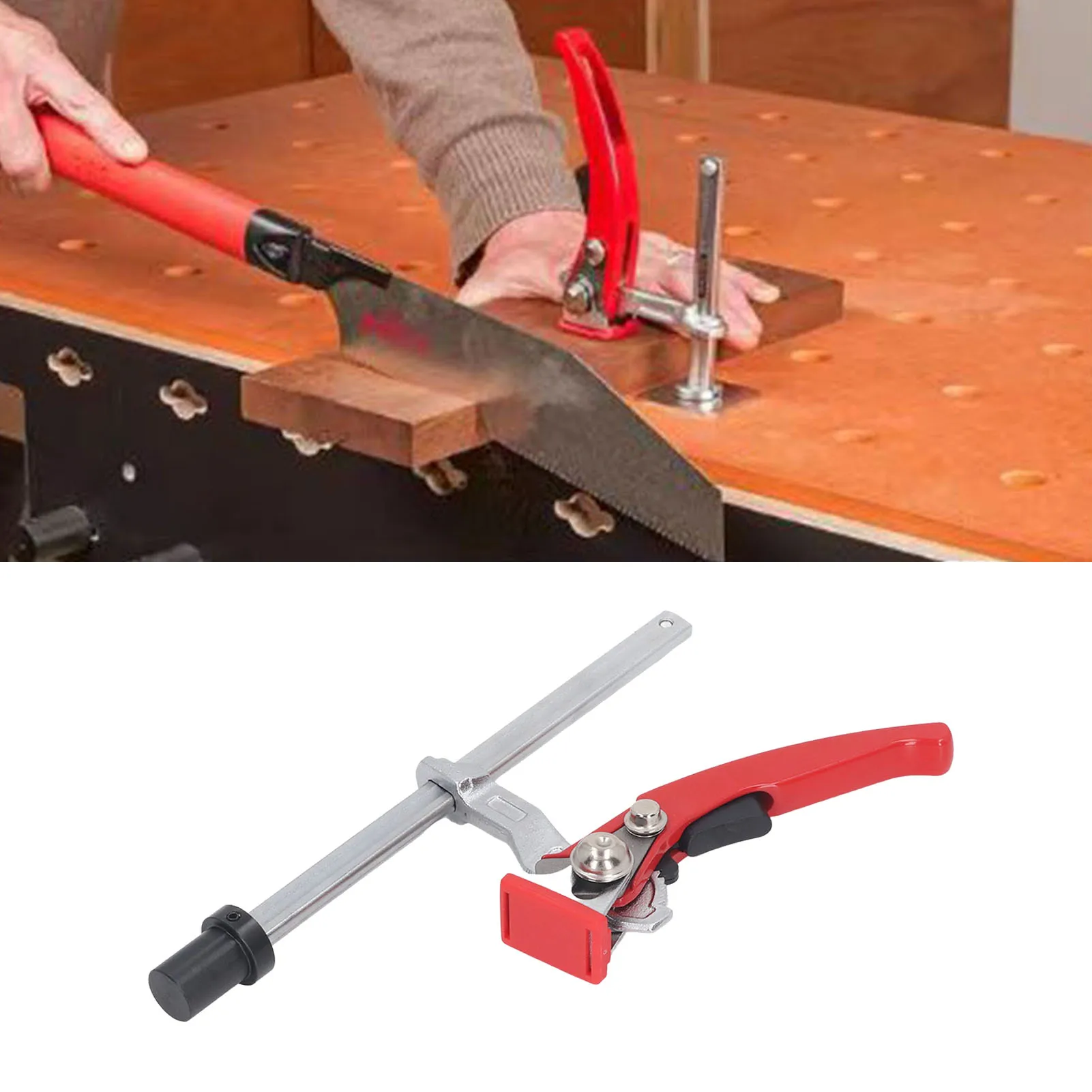 Hold Down Clamp 20mm Base 13.5x6.5mm  Rail Woodworking Bench Dog Clamp with Ratchet Mechanism Ratchet Bench Clamp