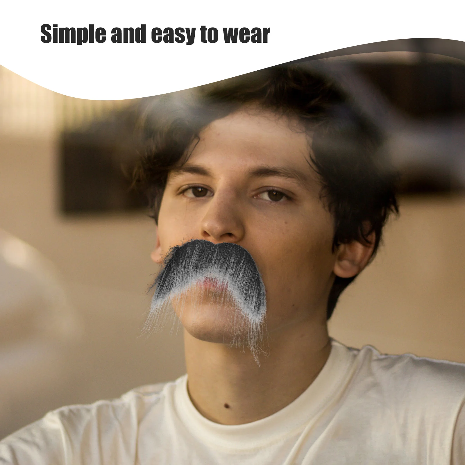 

Yellow Simulated Mustache Realistic Fake Beard for Halloween Party Cosplay Props ReusableFunny Photo Prop Ideal Gift