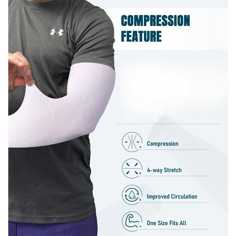 Rękawki kompresyjne chłodzące - ochrona przed słońcem i zakrywanie tatuaży, unisex dla mężczyzn, kobiet i młodzieży