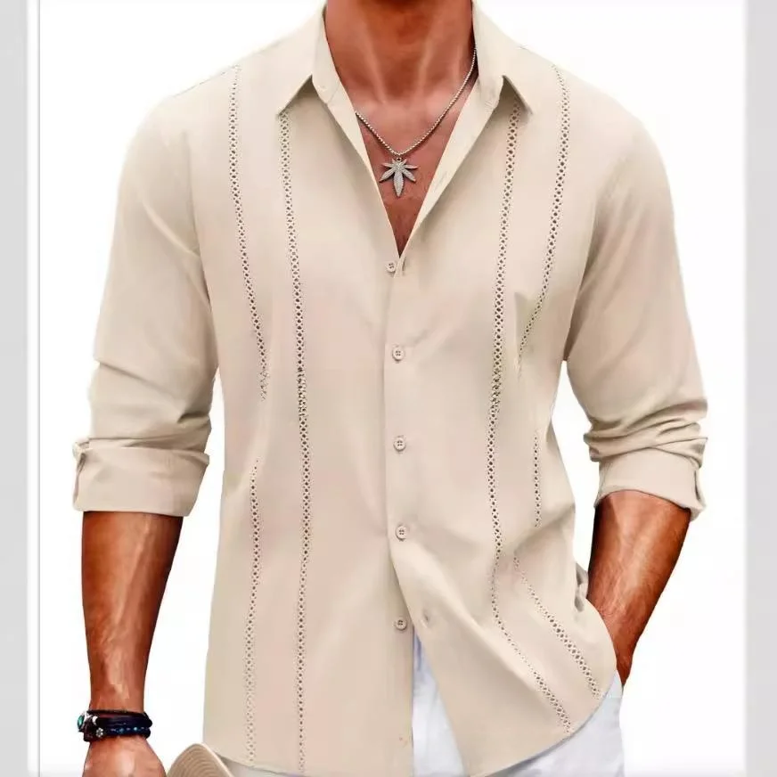 

Мужской дышащий кардиган из полиэстера в стиле пэчворк с кружевом, длинный рукав, в полоску, для повседневной носки, молодежный стиль