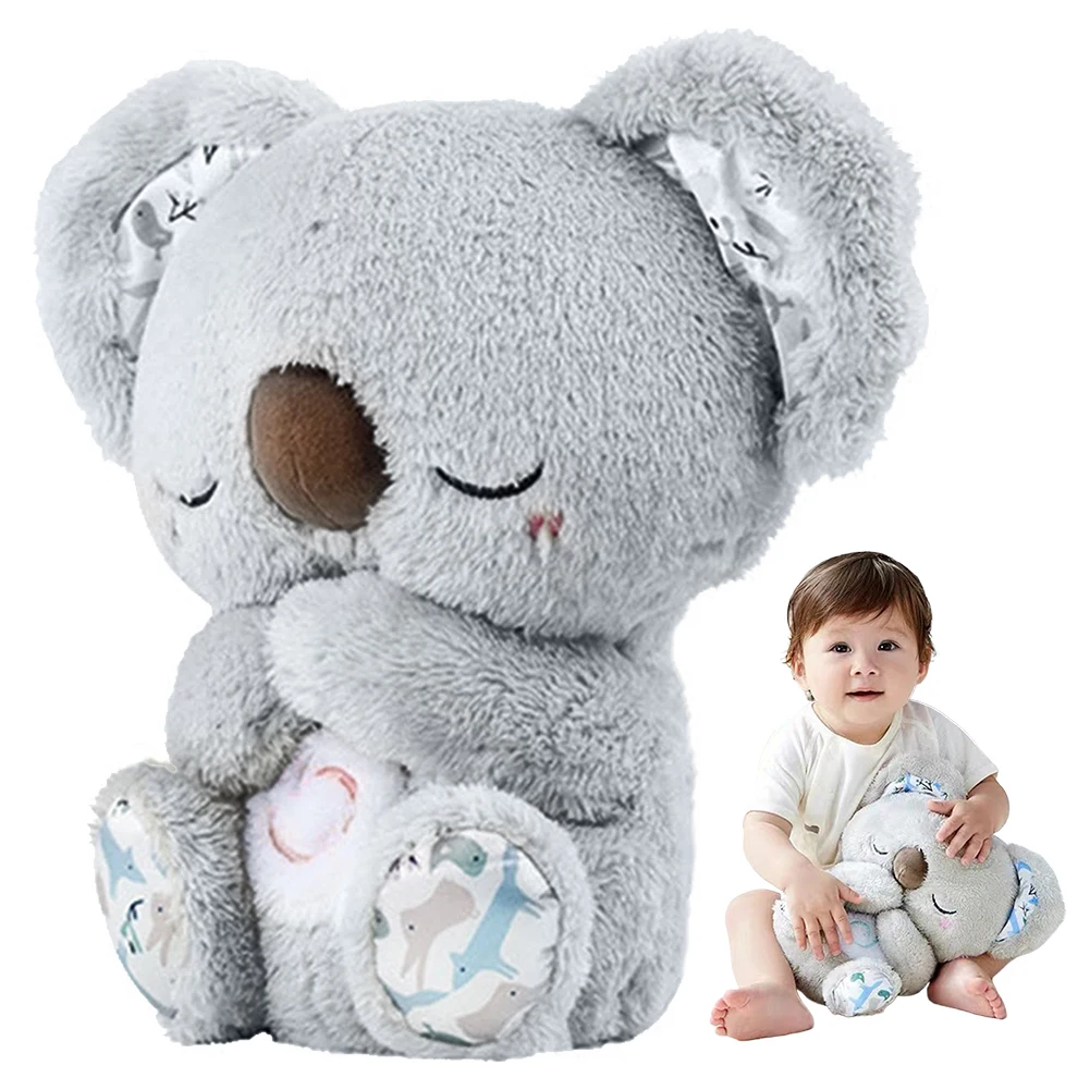 Breathing Koala with Light Sound Baby Sleep and Playmate Koala Musical Stuffed Plush Toy Newborn Sensory Comfortable Baby Gifts image 2