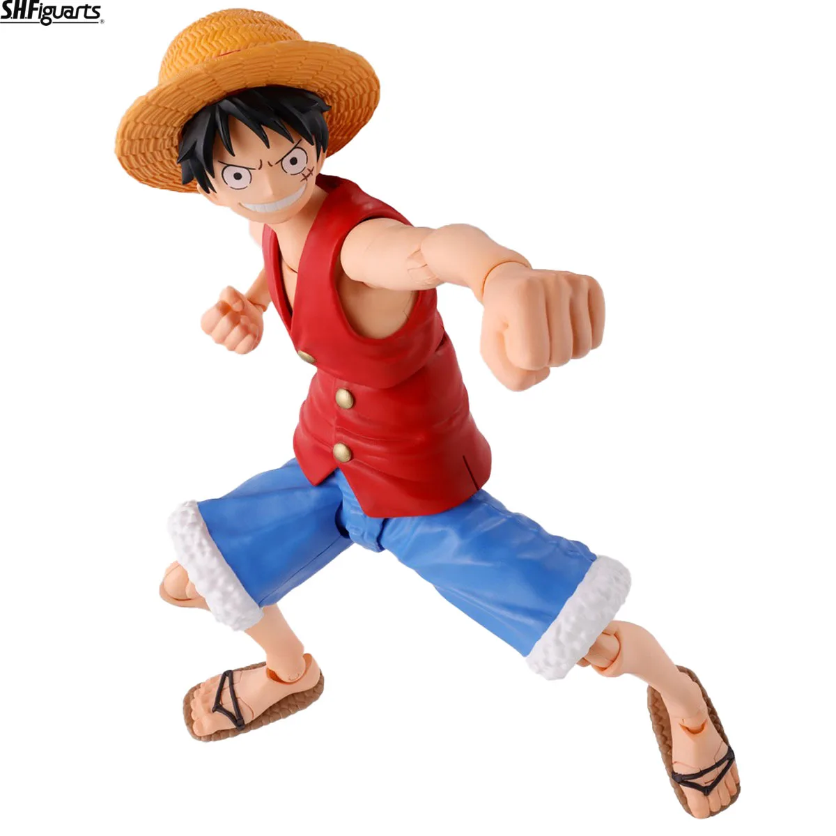 In Stock 14.5cm BANDAI SPIRITS S.H.Figuarts ONE PIECE Monkey D. Luffy Romance Dawn Anime Figure Action Figure Model Decoration