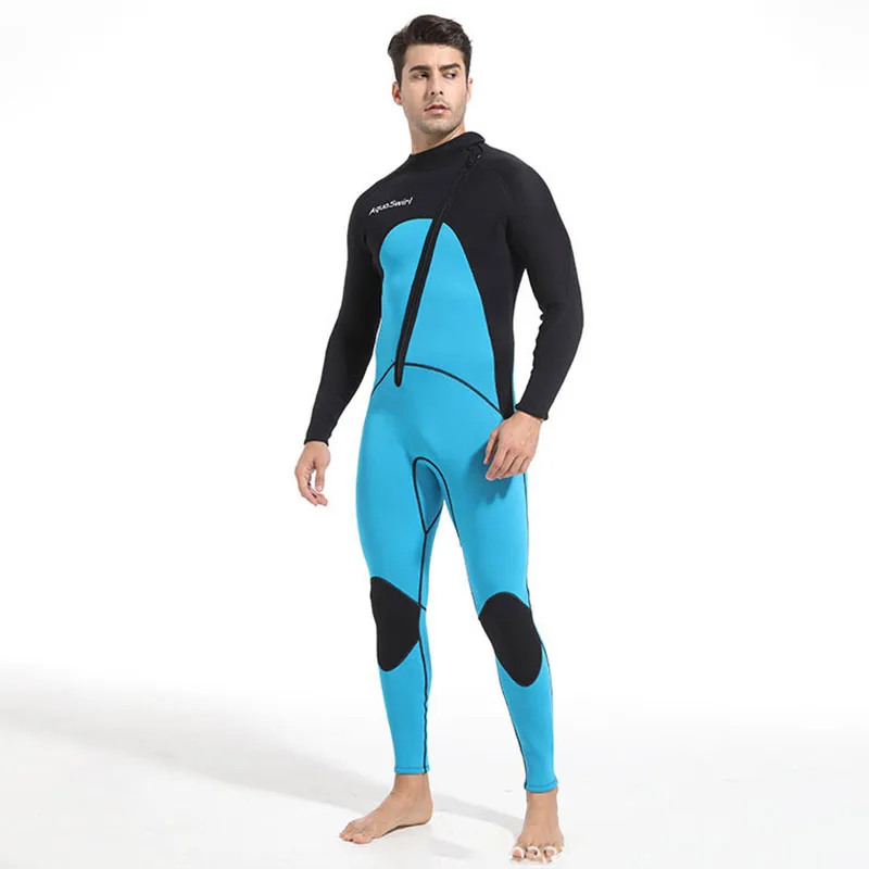 3mm Men's Scuba Dive Suit Neoprene Swimsuit Front Zip Wetsuit Keep Warm Diving Surfing Snorkeling Kayaking Full Body Swimwear