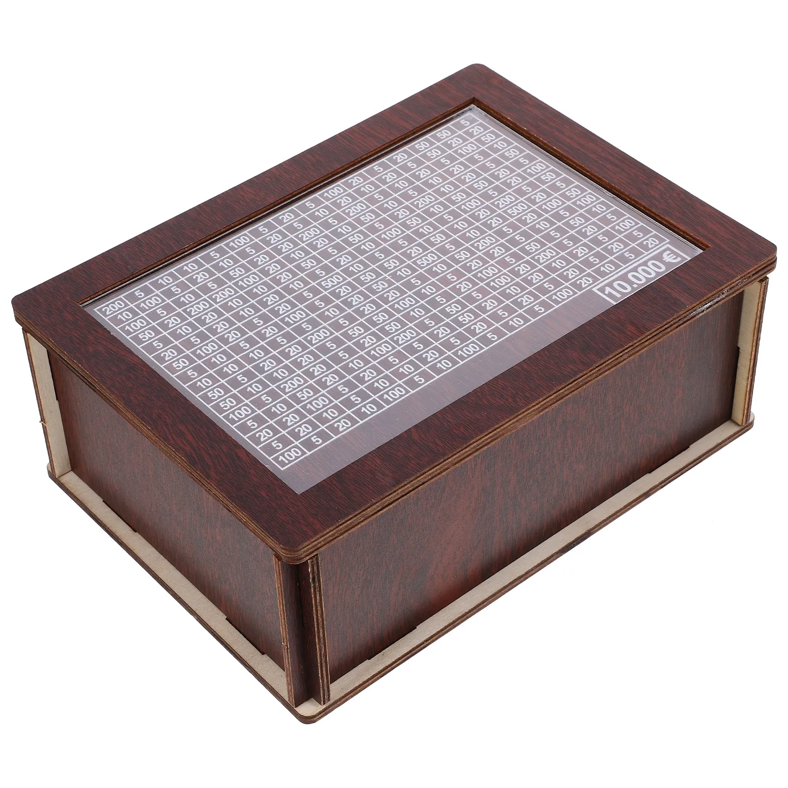 

Euro Wooden Piggy Bank with Numbered Saving Goals Money Box for Cash Storage Adults Durable Eco Friendly Design