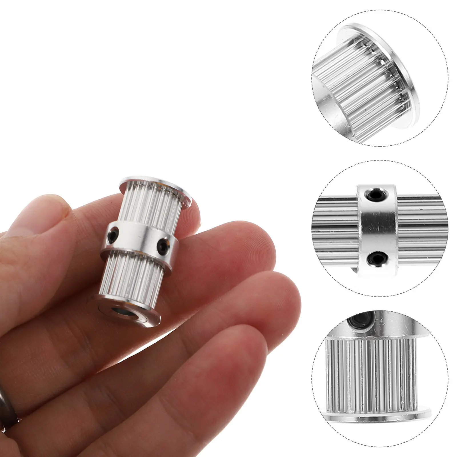 

4Pcs 3D Printer Pulleys 20 Teeth 5Mm Bore Aluminum Alloy Double Head Timing Belt Pulleys for 3D Printer Parts Accessories