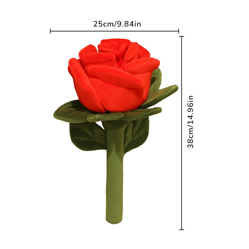 Brinquedo de Pelúcia Rosa de 38Cm, Almofada Kawaii, Buquê de Flores Simuladas, Bonecas Decorativas para Casa, Presente de Ano Novo e Dia dos Namorados para Meninas