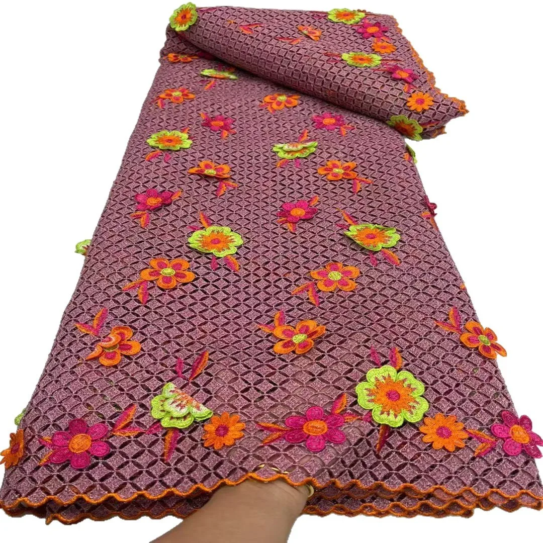 

CX 5yards Water Soluble Lace Fabric Heavy Industry Decal Embroidery Lace Women's Dress Fabric