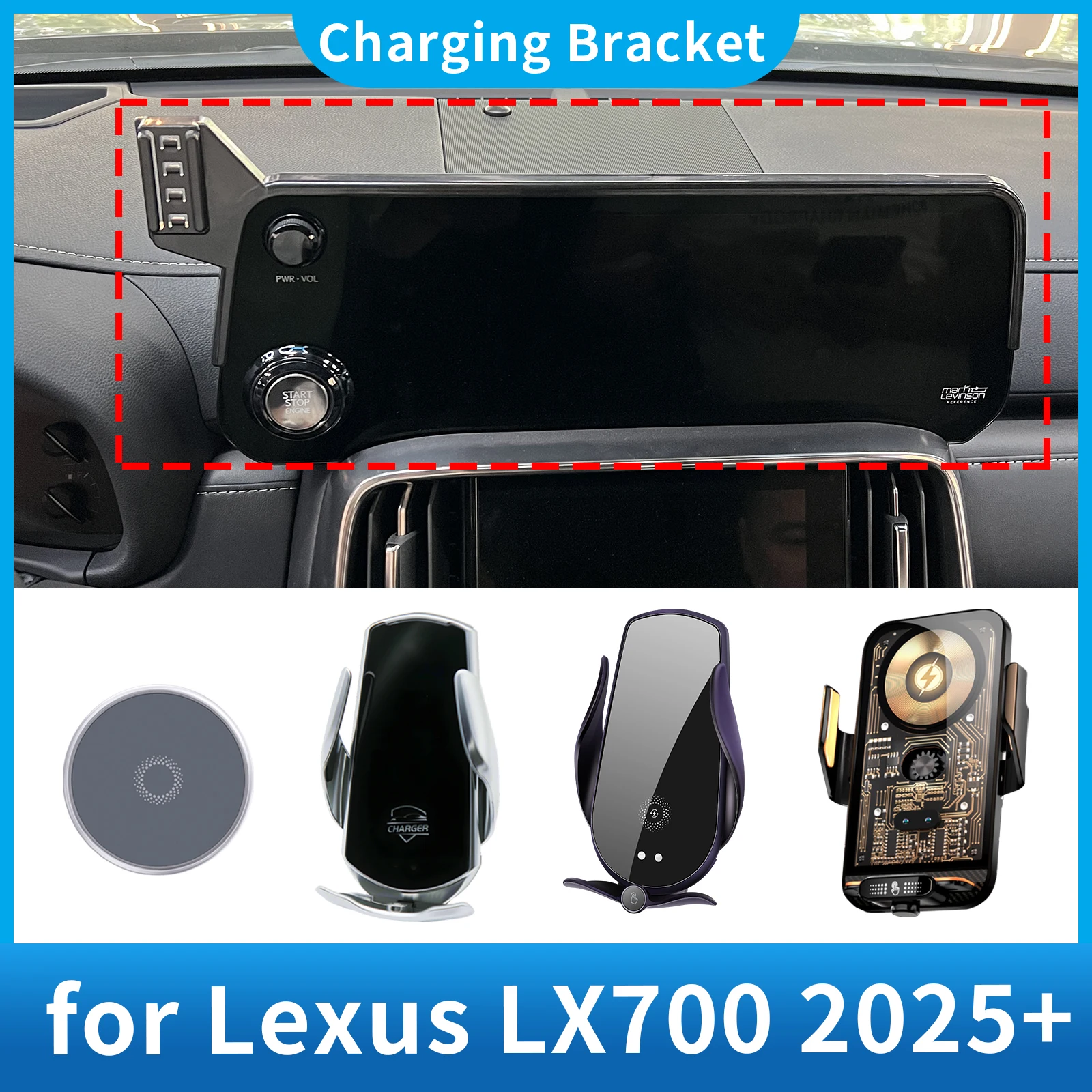 

Car Phone Holder for Lexus LX700 LX 700 2025 2026 LX700H F SPORT Screen Navigation GPS Bracket Base Accessories Charging