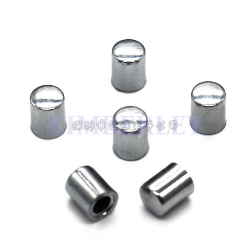 20 Piece 6 X 7MM Silver Plastic Electroplated Key Cap Tap The Switch Cap 6 X 6 Press The Cap Power Button Cap Round Hole