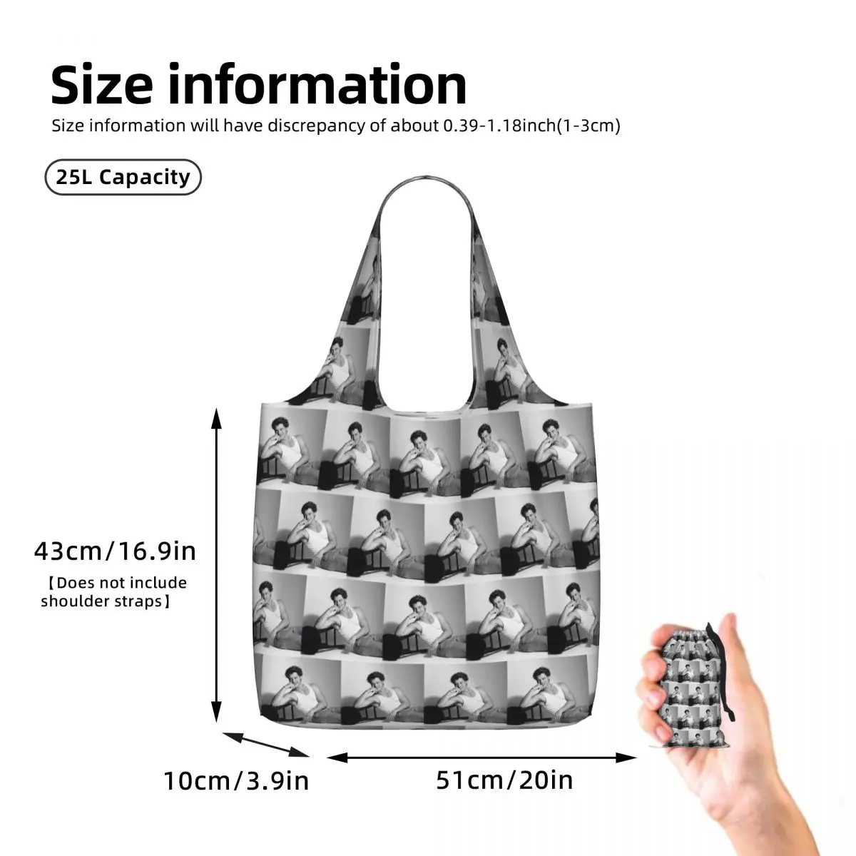 Soft Rudy Pankow JJ Maybank Poster Shopping Tote Bag Canvas Large Capacity Shoulder Bags Shopper Grocery Handbag for Women