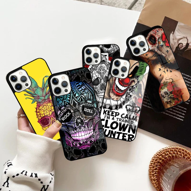 New Floral Sugar Skull Tattooed Phone Case Magnetic for iPhone 15 16 14 13 Pro Max 11 12 Mini Magsafe Wireless Charging Cover