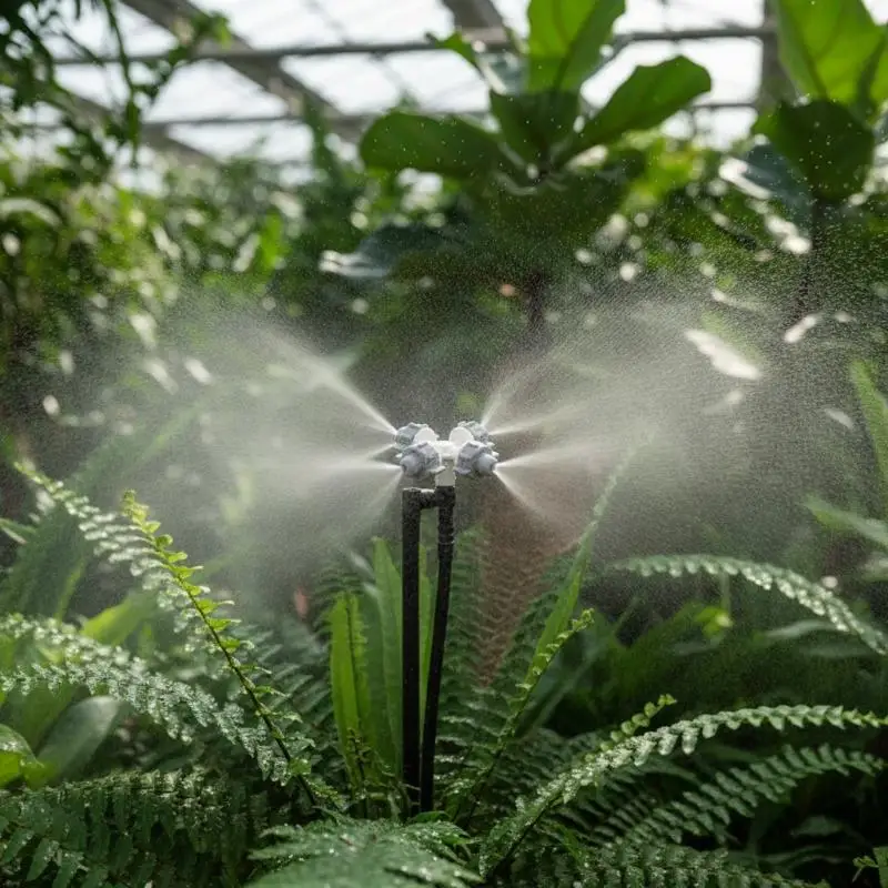 10pcs 1/4 Inch Light Green Mist Spray Nozzle With Connector For Garden Greenhouse Watering Cooling