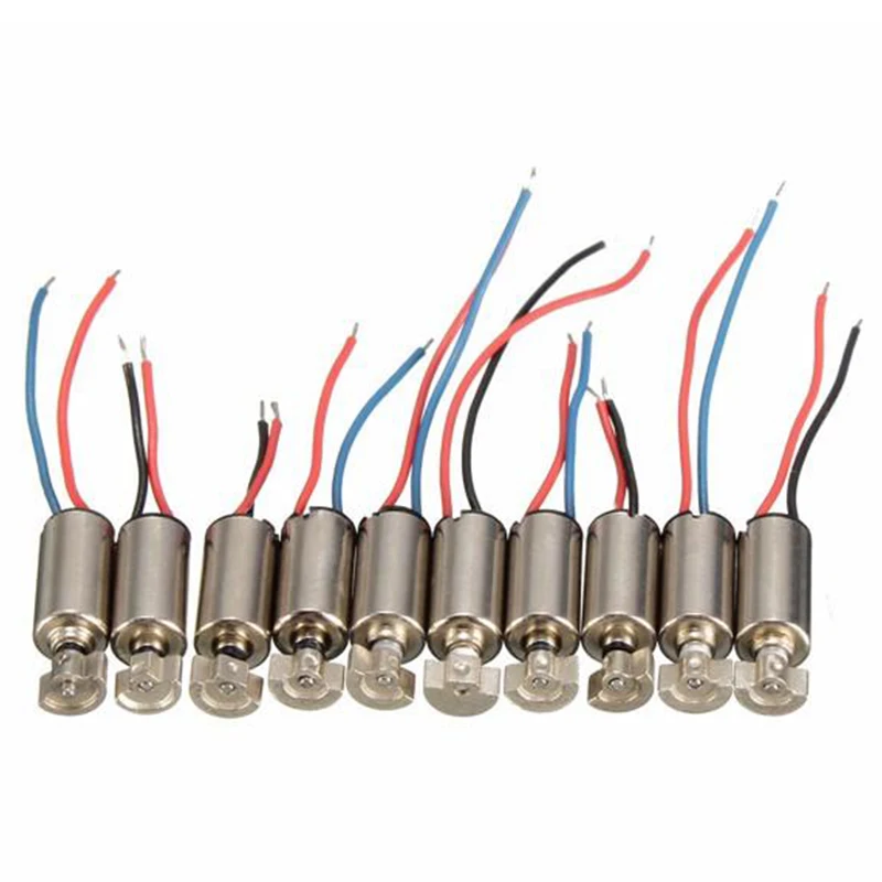 

10Pcs mini Cell Phone Coreless Vibration Motor Vibrator 4x8mm DC 1.5-3V RC Toys