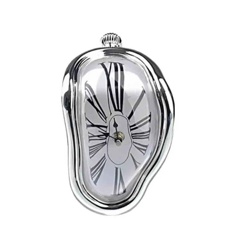 Home Table Corner Twisted Clock Melted Table Corner Decorative Roman Numerals Wall Vintage Clock