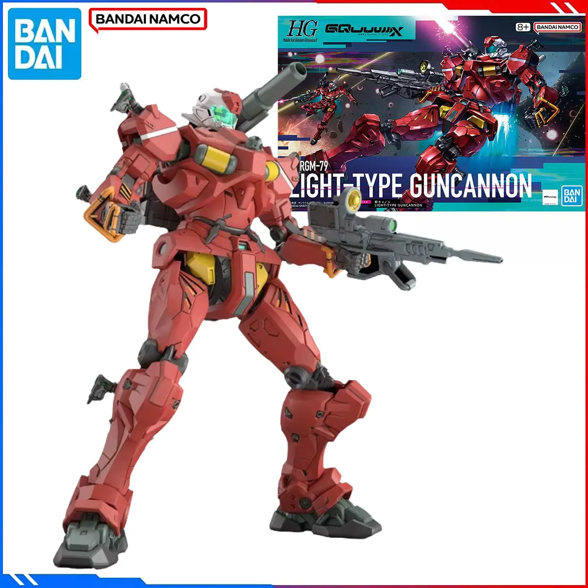 

Genuine Bandai Original Gundam Figure Model Kit HG MSGG 1/144 Anime Figures Light-Type Guncannon Action Model Christmas Toy Gift