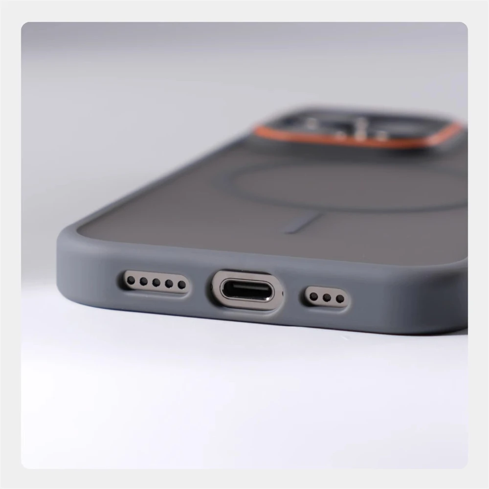 Luxuriöse Matte Durchsichtige Magnetische Hülle für iPhone 18 17 16 Pro Max 15 14 13 12 für Magsafe Kabelloses Laden Stoßfeste Abdeckung – Detail 11