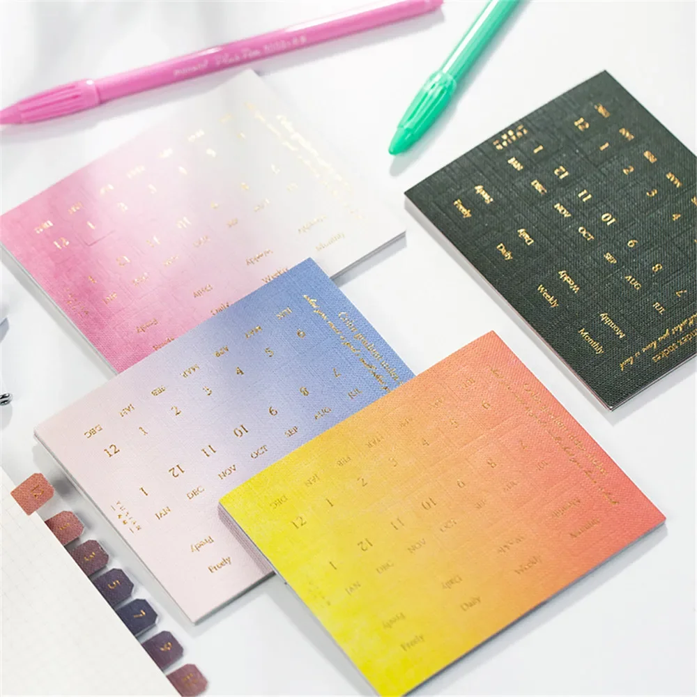 10 Sheets Index stickers Bookmark Gradient Color Index Learning Tool Daily Plan Label Note Marker Number Classification Marker