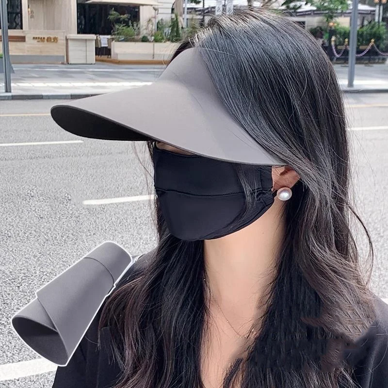 Foldable Seamless Wide Visor Brim Hat Quick-dry Anti UV Sun Protection Hat Nylon Hat Non-marking Sun Cap Women Summer Gift