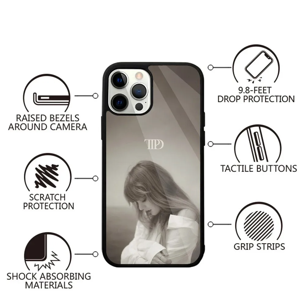 T-TaylorS TTPD S-SwiftS  Phone Case For iPhone 16,15,14,13,12,11,Plus,Pro,Max,Mini Magsafe Magnetic Wireless Charging