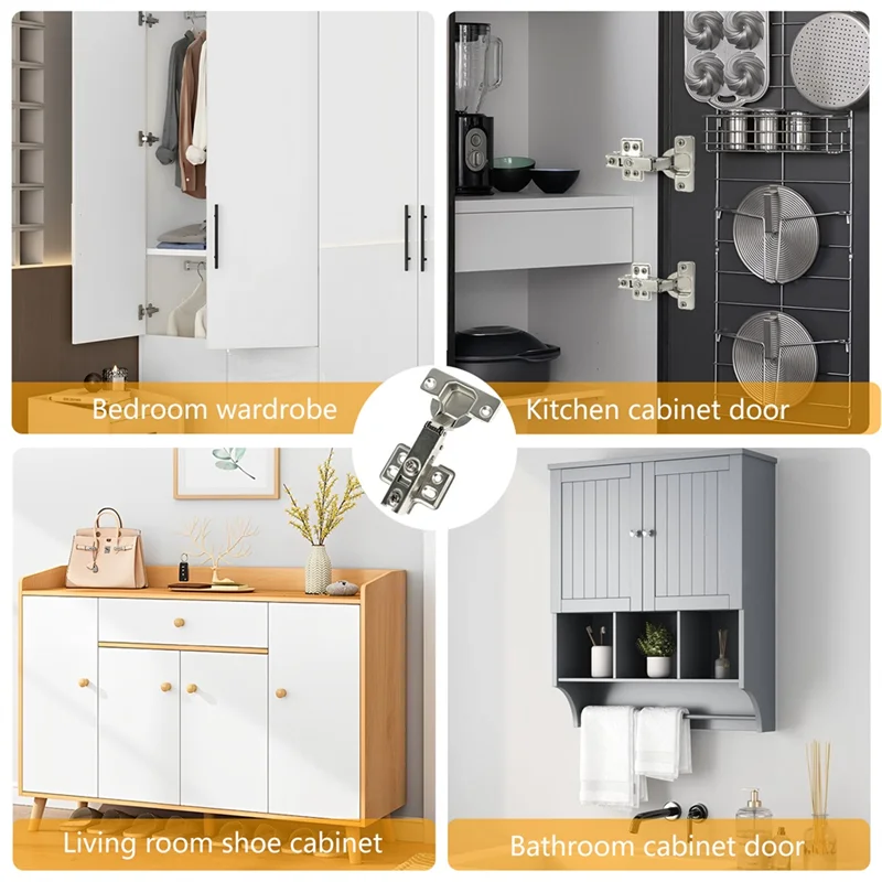 

ALIM-20Pcs Hinge Damper Buffer Soft Quiet Closing Cupboard Hinges For All Kitchen Cupboard Furniture