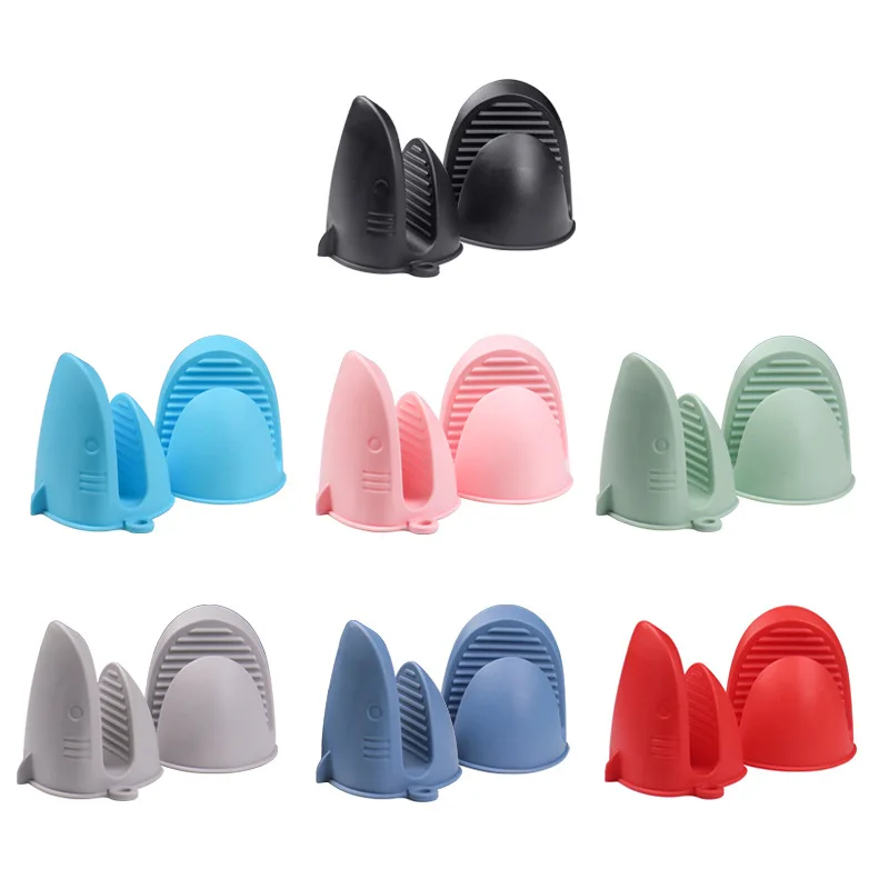 Thickened Silicone Oven Mitts with Shark Shape for Kitchen Cooking Air Fryer Microwave - Heat Resistant Gloves