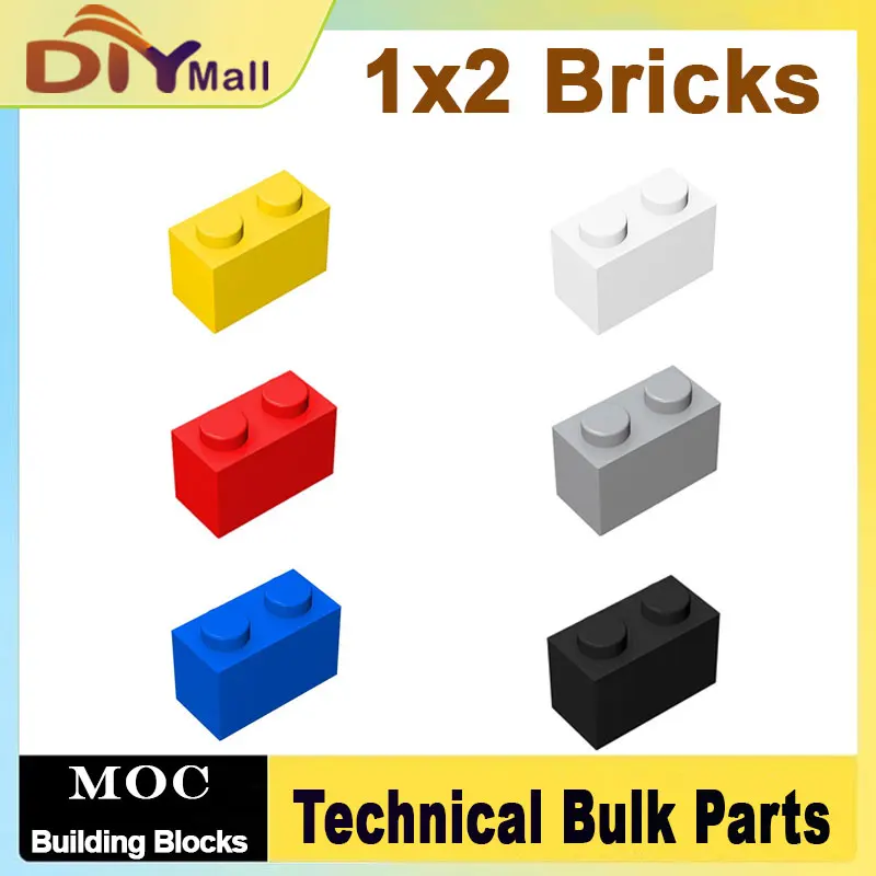 

10 шт. 1x2 классические строительные кирпичи 3004 MOC Tech DIY детали, совместимые с крупными брендами для творческой конструкции