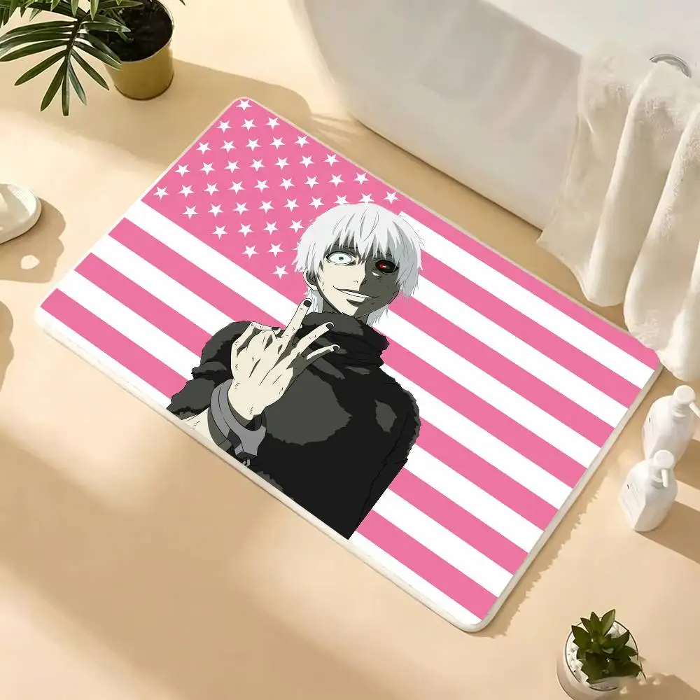T-Tokyo Anime Ghoul Floor Mat Bathroom Absorbent Mat Rugs Simple Door Dirt-resistant Mat Home Kitchen Mat