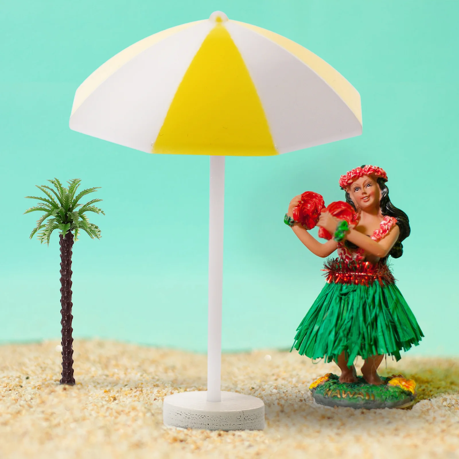 5 Pcs Mini Parasol Beach Model Decoration Landscape Accessories Miniature Scenery Models Miniatures Umbrella Wood Realistic