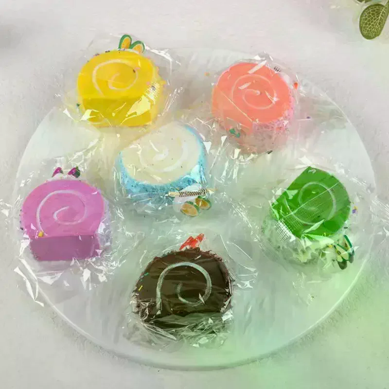 /Cna/Pcs Realistic Artificial Roll Cake Models Vibrant Colors Lifelike Details For Home Decor Food Display Photography Props 6