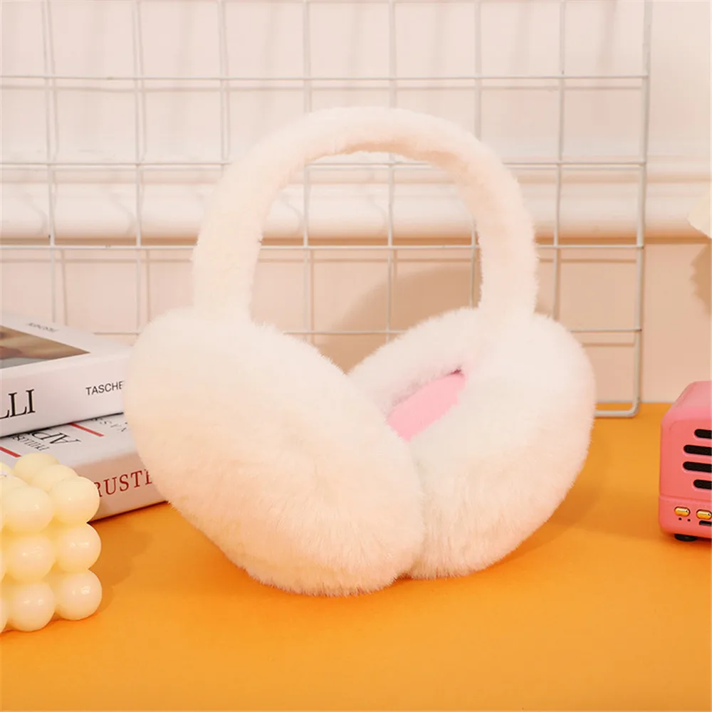 2024 Earmuffs Women\'S Winter Cute Foldable Simple Ear Cover Ear Protection Korean Version Warmth Plush Warm Anti-Freeze Eartips