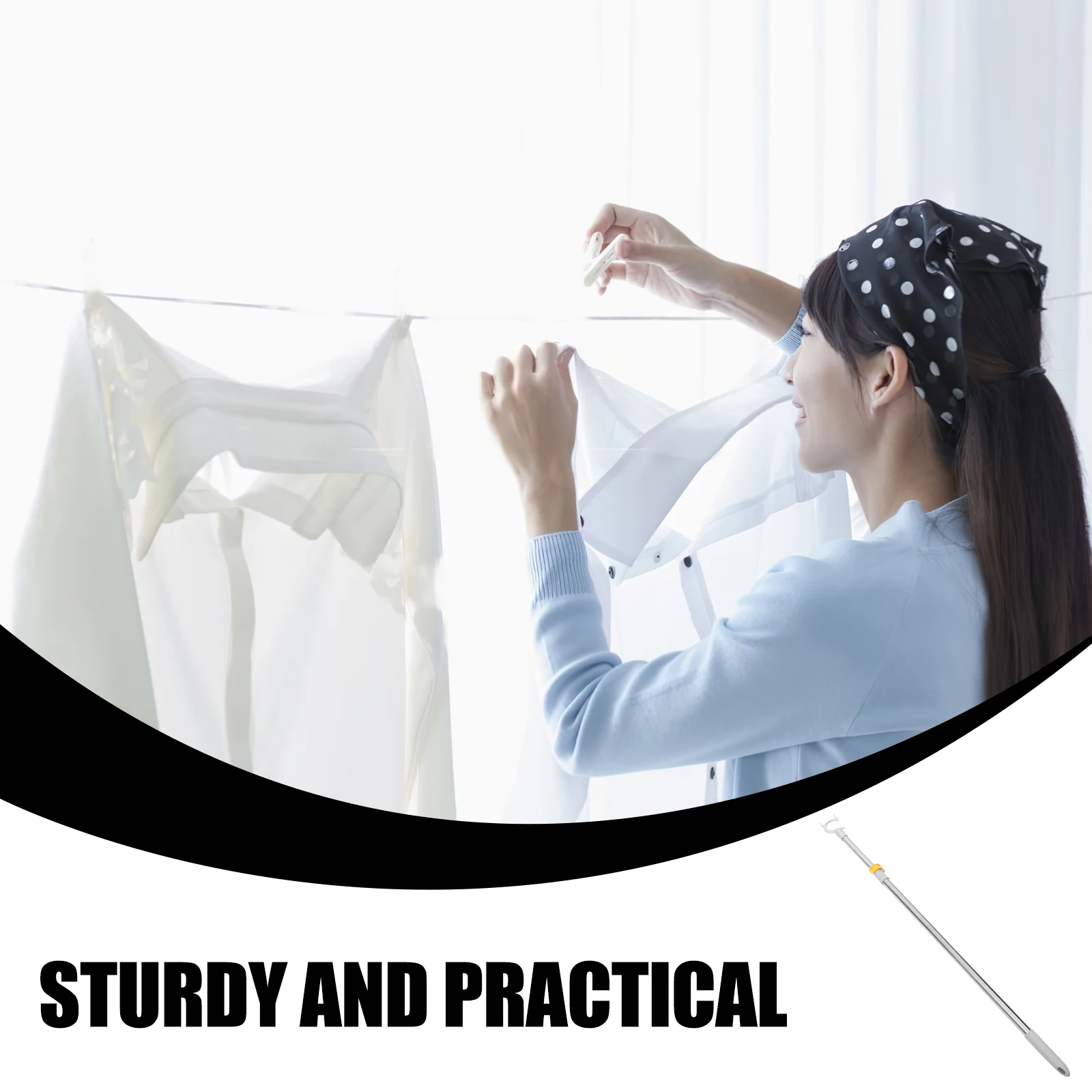 

Retractable Clothes Rack Hanger Pole Fork Rod Household Clothing Pp Washing Line Poles