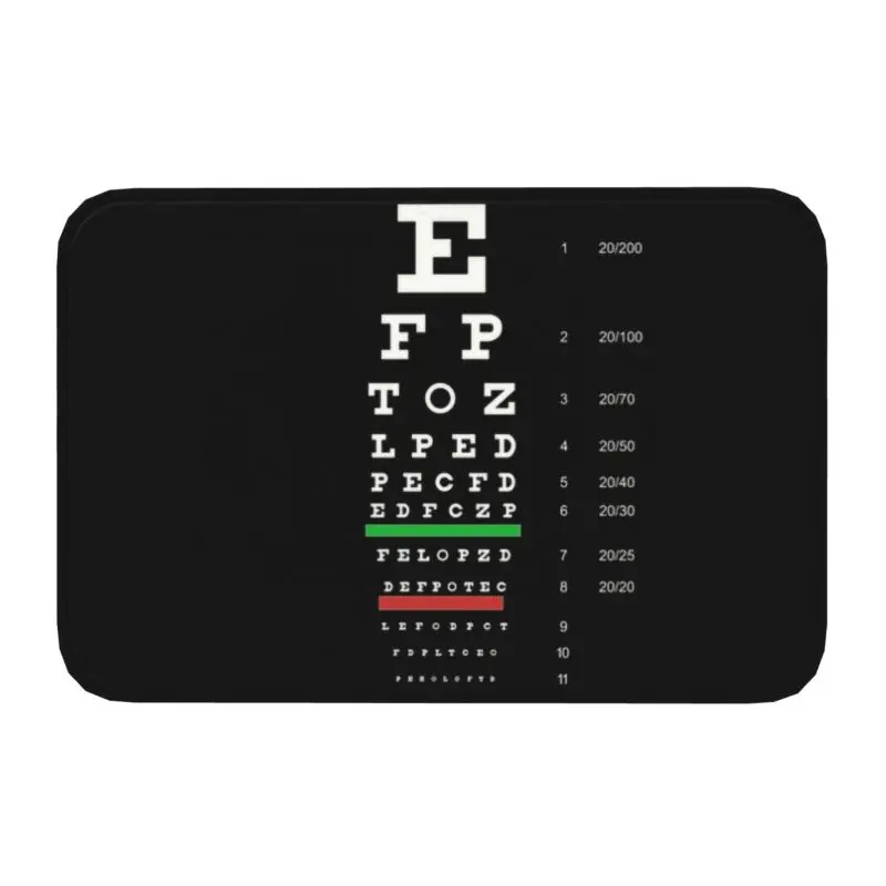 Snellen Eye Chart Front Floor Door tappetino d\'ingresso Outdoor optometrista ottico cucina bagno zerbino Garage tappeto tappeto