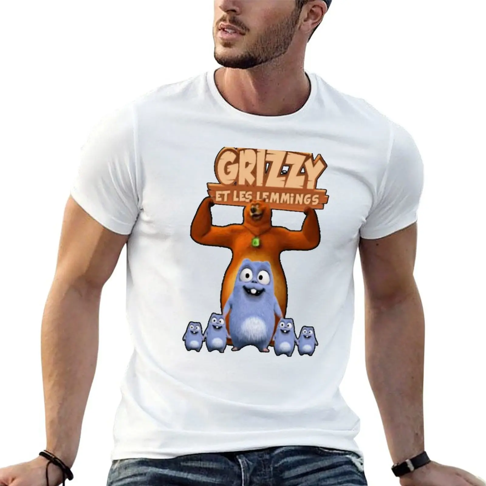 Grizzy and lemmings Active T-Shirt affliction shirts vintage graphic tee men workout shirt