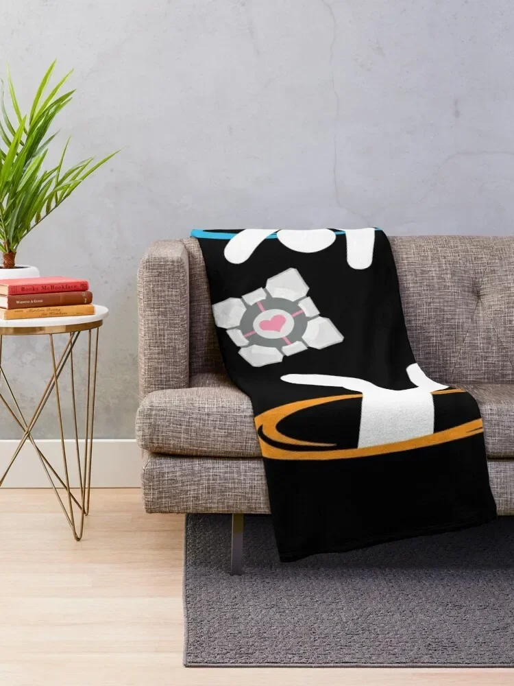 Don't Lose The Companion Cube (Transparent) | Portal Throw Blanket Heavy Luxury Throw Blankets