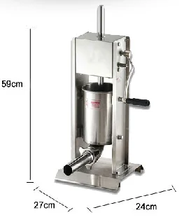 ITOP SV-5 Professional 5L Sausage Filler Machine 202 Stainless Steel  Includes 16/22/32/38 mm Sausage Funnels Food Filling Maker