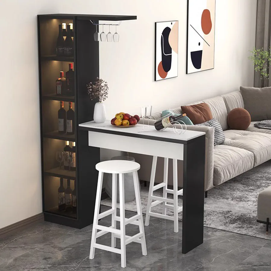 

Coffee Patio Bar Cabinet Boutique Column Commercial Large Outdoor Corner Storage Wood Wine Rack Home Vinotecas Cube Furniture