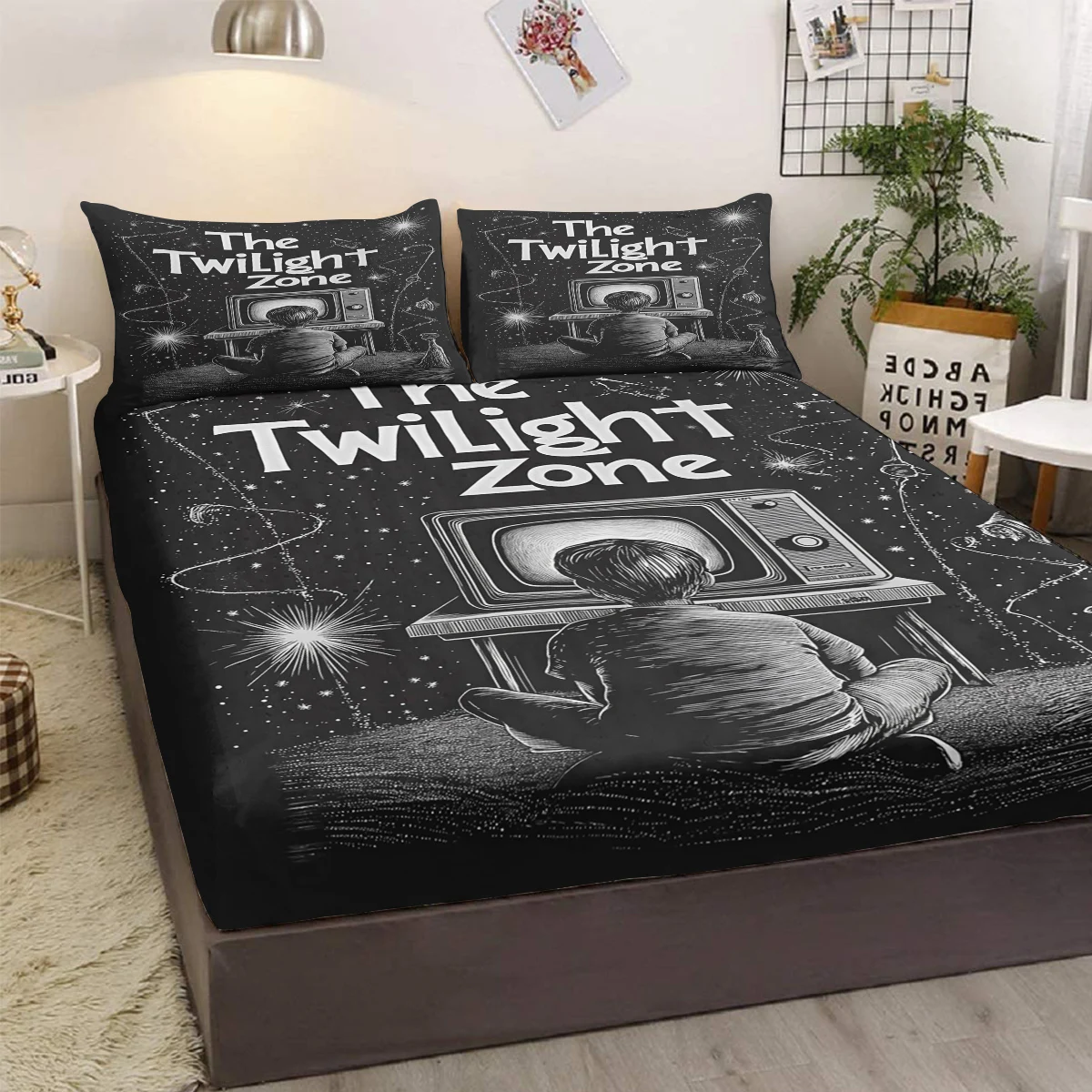 

Космическая игровая консоль, комплект постельного белья из 3 предметов с двумя наволочками, подходит для гостиной и спальни (мальчик, День защиты детей)