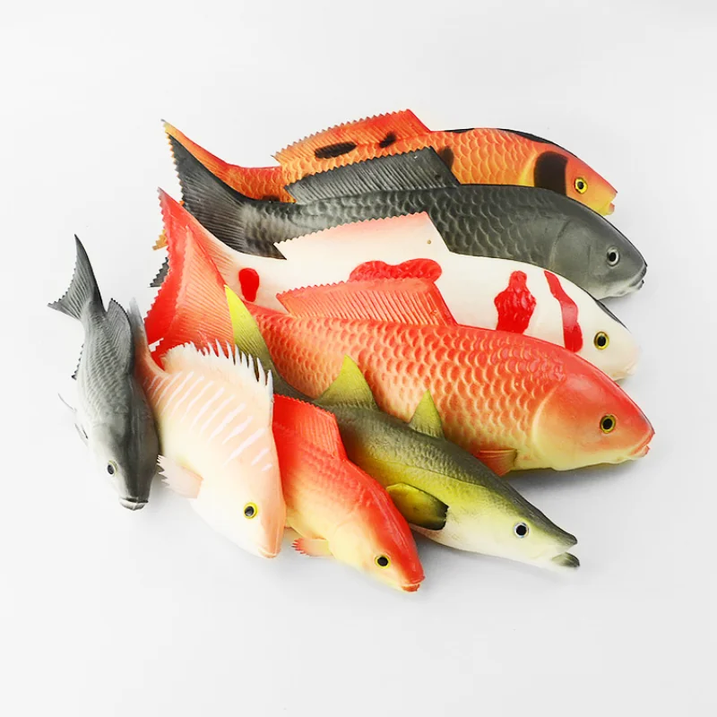 1pc Simulation fish model fake red carp crucian carp Chinese sturgeon toy aquarium hotel seafood decoration photography props