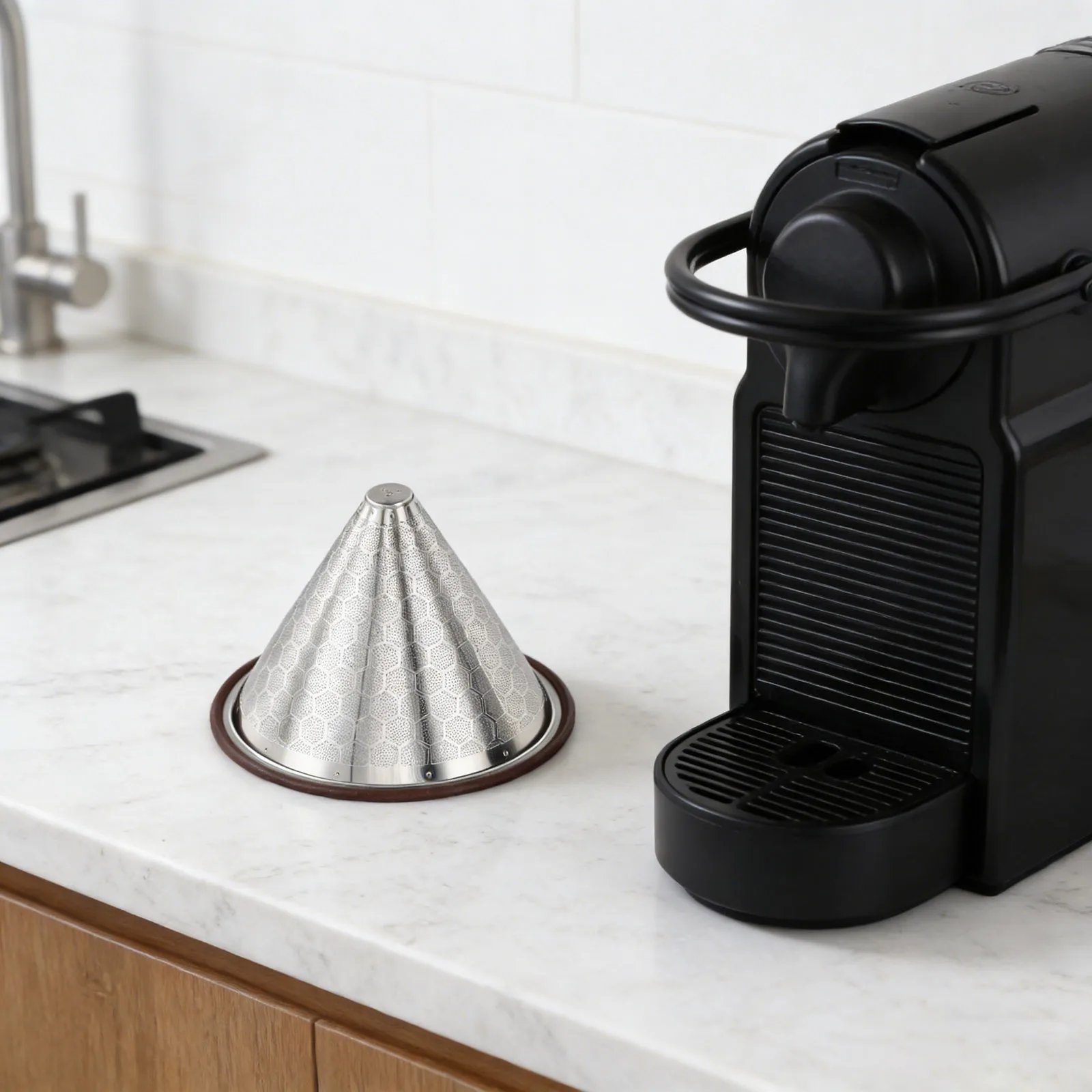 Stainless Steel Coffee Filter Reusable Paperless Fine Mesh Strainer for 13 Cups Offers Reliable Filtration and Rich Aroma